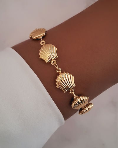 Pulsera Maxi Shell 18cm Ac. Dorado 
