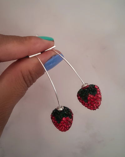 Aros Larg Fruti Strass 12mm Ac. Blanco 