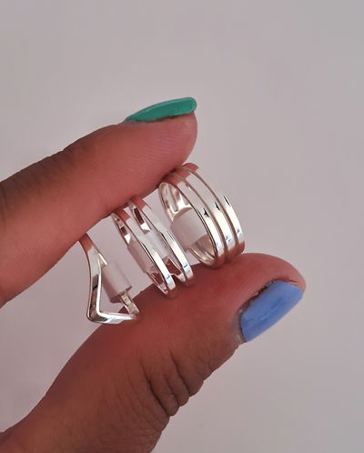 Anillos Midi Pack x3 Ac. Blanco 