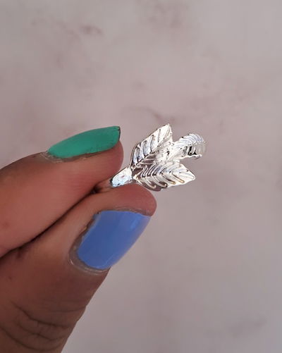 Anillo Leaf Ac. Blanco 