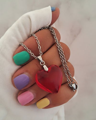 Collar Glyz Rojo 45cm Ac. Quirúrgico