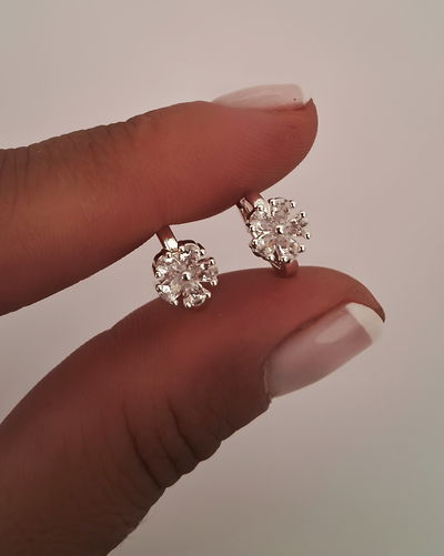 Argollas Click Florcita 0,8cm Ac. Blanco