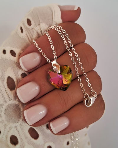 Collar Herz Verde 50cm Ac. Blanco