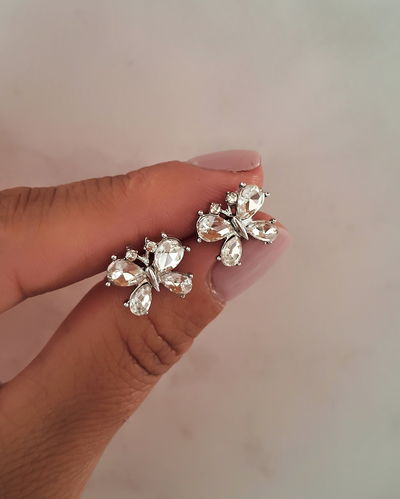 Aros Mariposa Gem Cristal Ac. Quirúrgico 