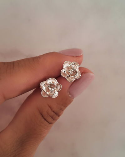 Aros Flor Esmaltada Rosa Ac. Quirúrgico 