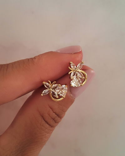 Aros Mariposa Cubik Ac. Dorado 