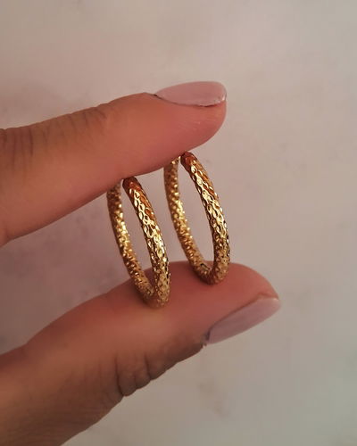 Argollas Labradas 2,3cm Ac. Dorado 