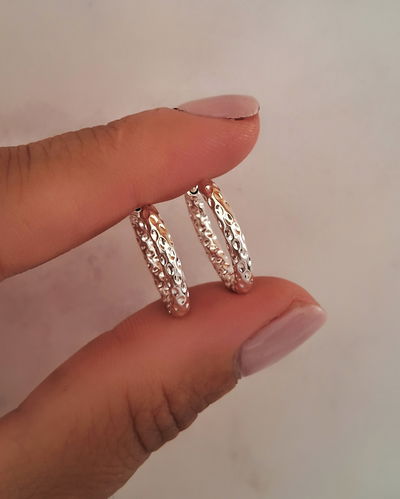 Argollas Labradas 1,5cm Ac. Blanco 