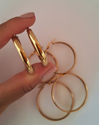 Argollas Cane Grande (Elegir Medida) Ac. Dorado 