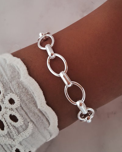 Pulsera Chain 18-3cm Ac. Blanco 