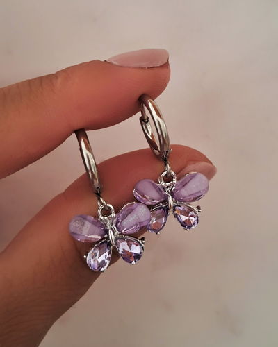 Argollas Monarch Gem Violeta Ac. Quirúrgico 