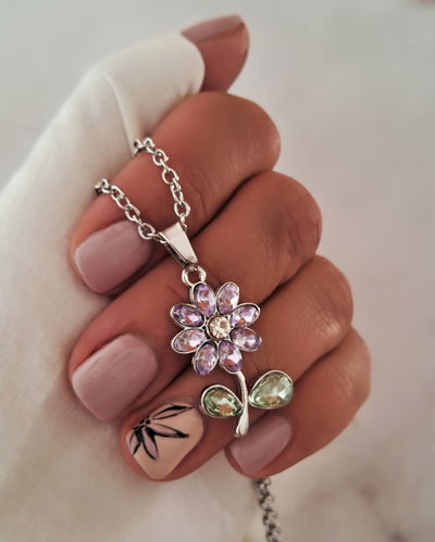 Collar Flower Violeta 45cm Ac. Quirúrgico 