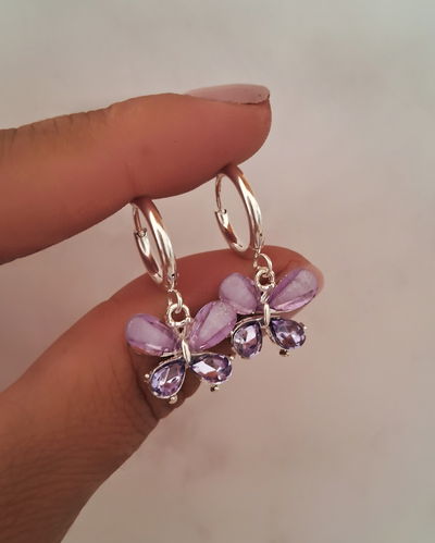 Argollas Monarch Gem Violeta Ac. Blanco 