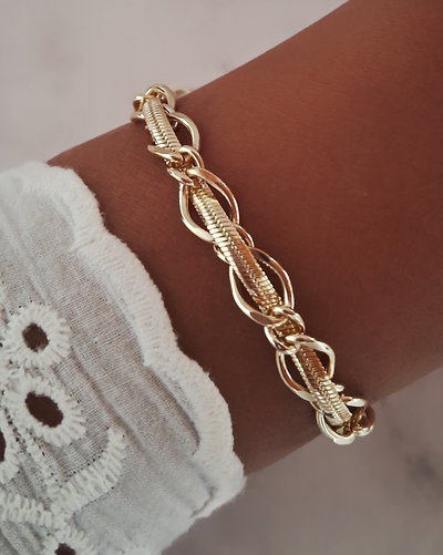Pulsera Entrelazada 18-3cm Ac. Dorado 