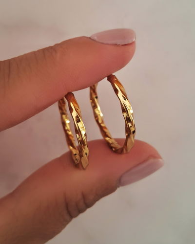 Argollas Torzadas 2,3cm Ac. Dorado 