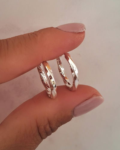 Argollas Torzadas 1,5cm Ac. Blanco 