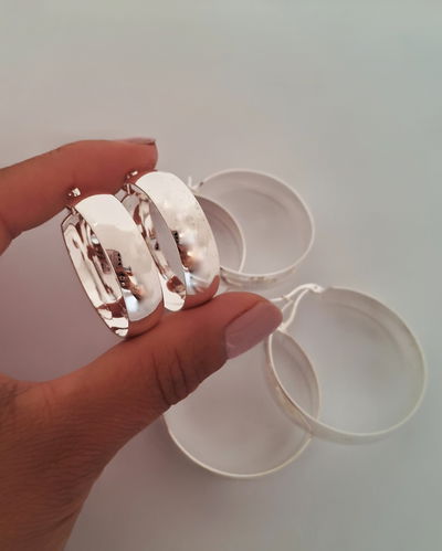 Argollas Brisa 9mm (Elegir Medida) Ac. Blanco