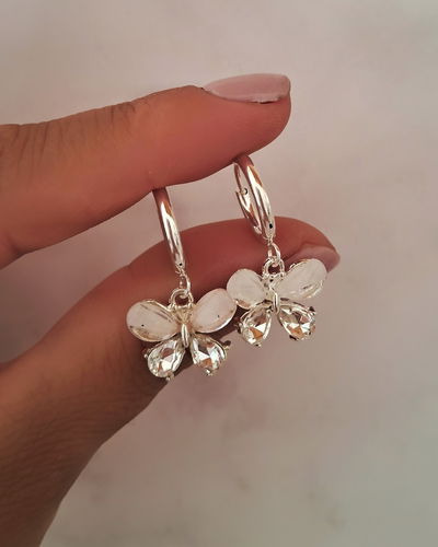 Argollas Monarch Gem Blanco Ac. Blanco 