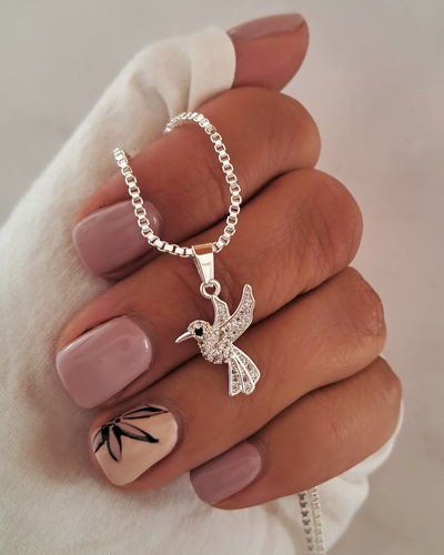 Collar Colibrí 45-5cm Ac. Blanco 