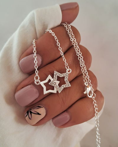 Collar Doble Estrela 45-5cm Ac. Blanco 