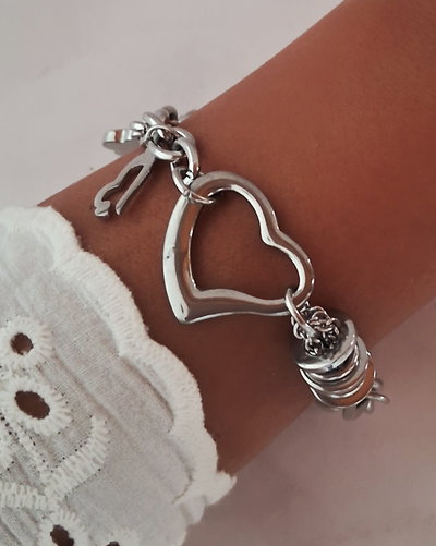 Pulsera Corazón Calado 18-3cm Ac. Quirúrgico 