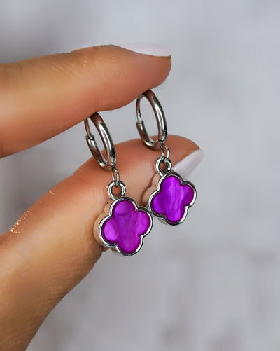 Argollas Clovers Nácar Fucsia Ac. Quirúrgico 