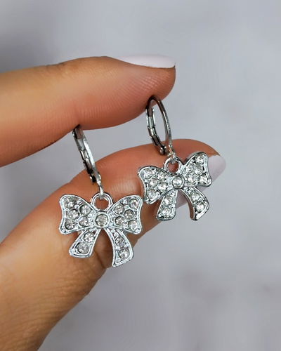 Argollas 10mm Moño Strass Ac. Quirúrgico 