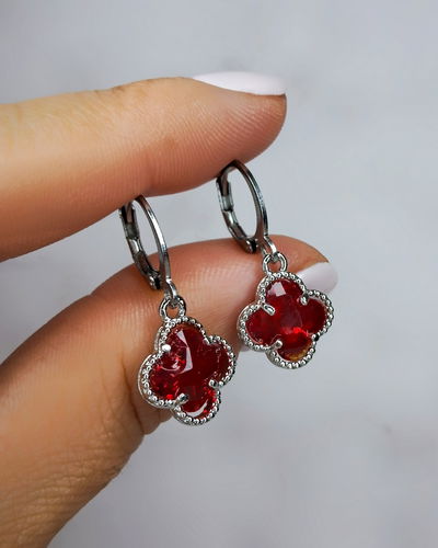 Argollas 10mm Trébol Rojo Ac. Quirúrgico