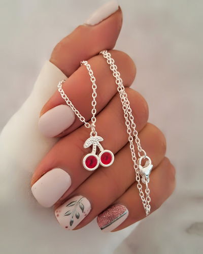Collar Cherry Cubik 45cm Ac. Blanco 