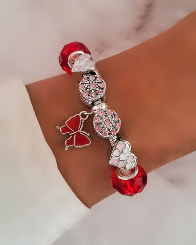 Pulsera Butterfly 18cm Ac. Blanco 