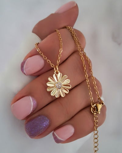 Collar Flower 45-5cm Ac. Dorado 