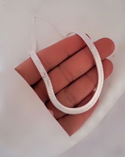 Collar Serpent 5mm 45cm Ac. Blanco 