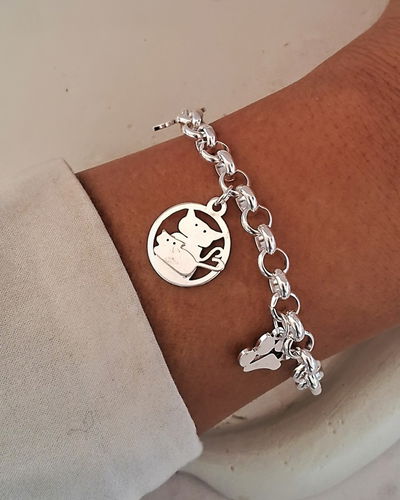 Pulsera Cats 18cm Ac. Blanco 
