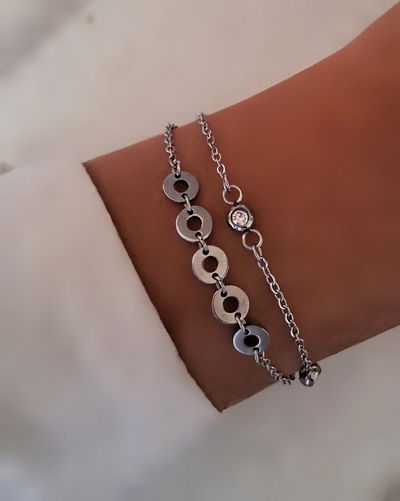 Pulsera Doble Roundy Cubik 18-3cm Ac. Quirúrgico 