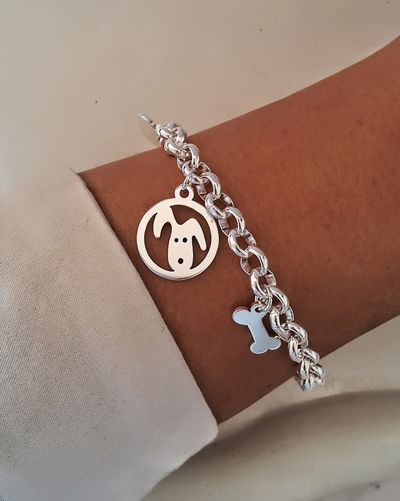 Pulsera Dog 18cm Ac. Blanco 