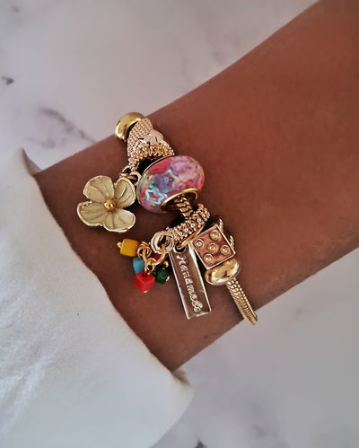 Pulsera Flor 18-3cm Ac. Dorado 
