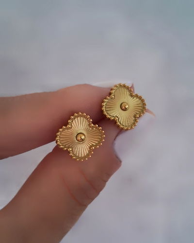 Aros Flor Steel Ac. Dorado 