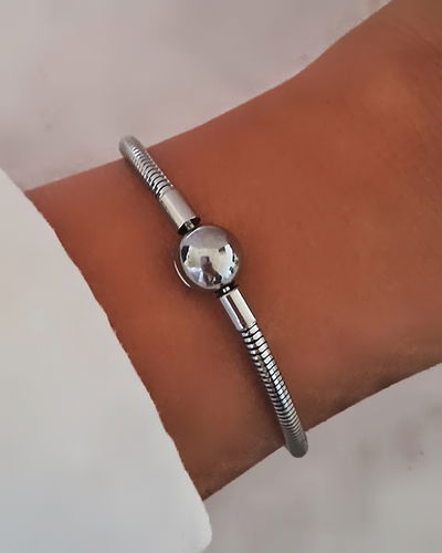 Pulsera Pandora Esfera 18c. Ac. Quirúrgico 