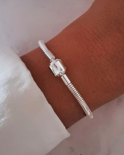 Pulsera Pandora Cilindro 18cm Ac. Blanco 