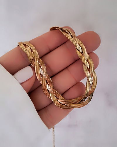 Collar Clapton Trenzada 40-5cm Ac. Dorado 
