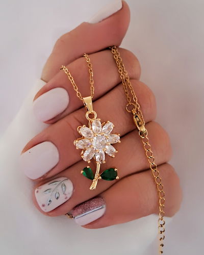 Collar Flor Petal Giratorio 45-5cm Ac. Dorado 