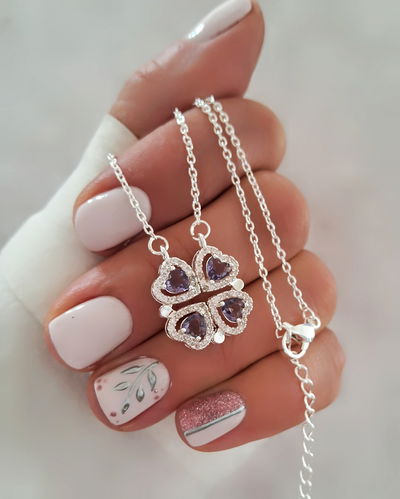 Collar Cleef Violeta Imantado 45-5cm Ac. Blanco