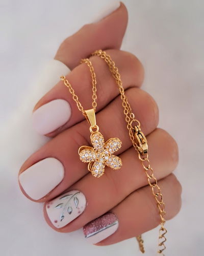 Collar Flower Giratorio 45-5cm Ac. Dorado 