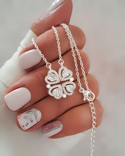 Collar Cleef Cristal Imantado 45-5cm Ac. Blanco