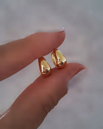 Argollas Doble Gota Ac. Dorado 