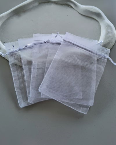 Pack x5 Bolsitas de Organza Grande Blanco 
