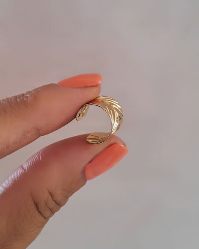 Earcuff Hojita Ac. Dorado 