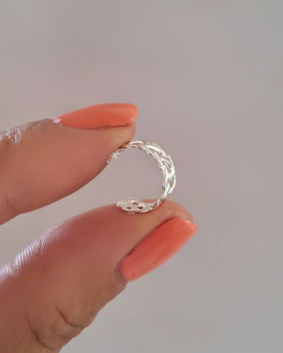 Earcuff Trenzado Ac. Blanco 