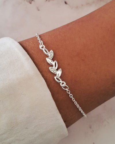 Pulsera Hojitas 18-3cm Ac. Blanco 