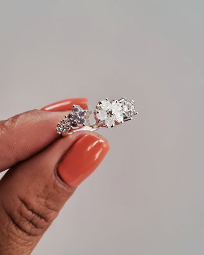 Anillo Flower Ac. Blanco 